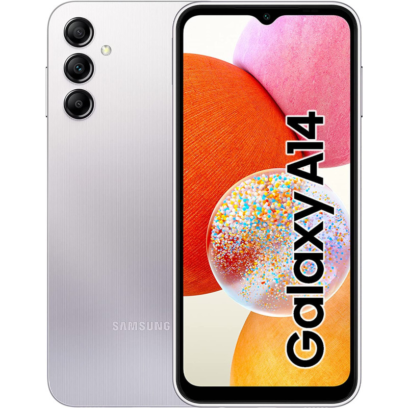 Samsung Galaxy A14 LTE Android Smartphone, Dual SIM, 4GB, 64GB, Silver - UAE Version