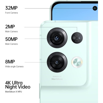 OPPO Reno8 Pro Smartphone 5G, 8GB, 256GB, 4500mAh 80W Supervooc, Glazed Green