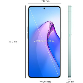 OPPO Reno8 Pro Smartphone 5G, 8GB, 256GB, 4500mAh 80W Supervooc, Glazed Green