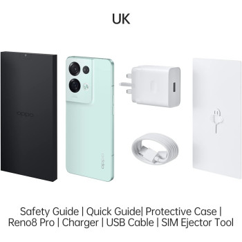 OPPO Reno8 Pro Smartphone 5G, 8GB, 256GB, 4500mAh 80W Supervooc, Glazed Green