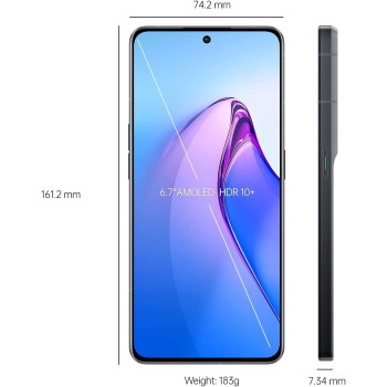 OPPO Reno8 Pro Smartphone 5G, 8GB, 256GB, 4500mAh 80W Supervooc, Glazed Black