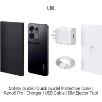 OPPO Reno8 Pro Smartphone 5G, 8GB, 256GB, 4500mAh 80W Supervooc, Glazed Black