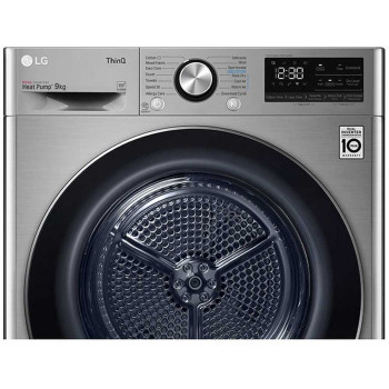 LG 9KG Condensor Dryer, Dual Inverter Dryer, Allergy Care, Silver Color, Eco Hybrid, 10 Years Warranty on Motor - RC90V9EV2W