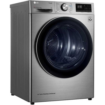 LG 9KG Condensor Dryer, Dual Inverter Dryer, Allergy Care, Silver Color, Eco Hybrid, 10 Years Warranty on Motor - RC90V9EV2W