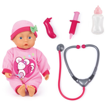Bayer 33 Cm Doctor Set Baby Doll With 24 Baby Sounds