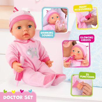Bayer Doctor Set Baby Doll 38 Cm, Playset