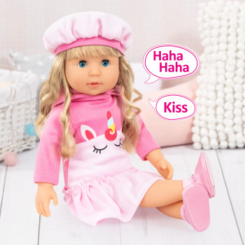 Bayer Charlene Doll Unicorn With Laugh & Kiss Sound, Baby Doll Playset