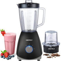  EMERALD Masterblender Duo 1.5 Litre Glass Blender & 250 Grams Dry Grinder, 700 Watts, EK731MBG
