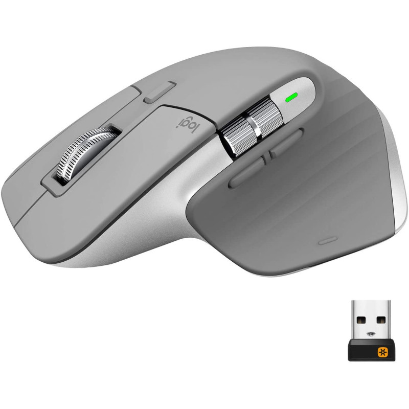 Perle Fyrretræ underjordisk Logitech MX Master 3 Advanced Wireless Mouse Ultrafast Scrolling Use on Any  Surface Ergonomic 4000 DPI Light grey