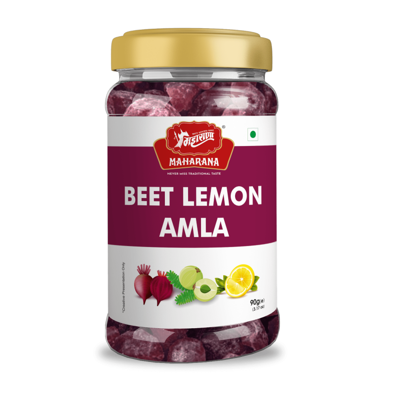Maharana Beet Lemon Amla, Indian Goosberry Sweet Candy With Beet And Lemon Flavour, 90 g