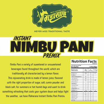 Maharana Instant Nimbu Pani Premix Instant Juice Premix, 60 g