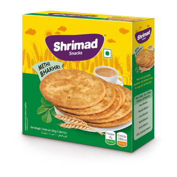 Shrimad Snacks Methi Bhakhri Roasted Wheat Snacks, 200 g