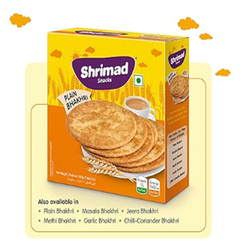 Shrimad Snacks Plain Bhakri Roasted Wheat Snacks, 200 g