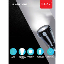 Flexy Rechargeable Q5 LED Flash Light 1500 Meters Beam 26X6X6CM Pack of 3