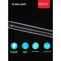 Flexy Rechargeable Q5 LED Flash Light 1500 Meters Beam 26X6X6CM Pack of 3