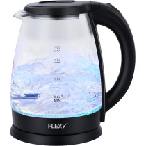 Flexy 1.8 Liter 1500W Glass Body Electric Cordless Kettle With 360 Degree Swivel Base