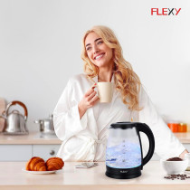 Flexy 1.8 Liter 1500W Glass Body Electric Cordless Kettle With 360 Degree Swivel Base