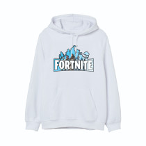 Al Amal Fortnite Trendy Hoodie Asymmetric neck Fleece Fabric Friendly to skin,Unisex Kids White
