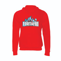 Al Amal Fortnite Trendy Hoodie Asymmetric neck Fleece Fabric Friendly to skin,Unisex Kids Red