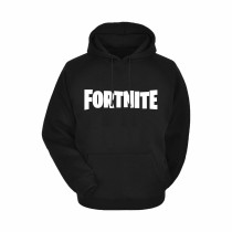 Al Amal Fortnite Casual Hoodie Asymmetric neck Fleece Fabric Friendly to skin,Unisex Kids Black