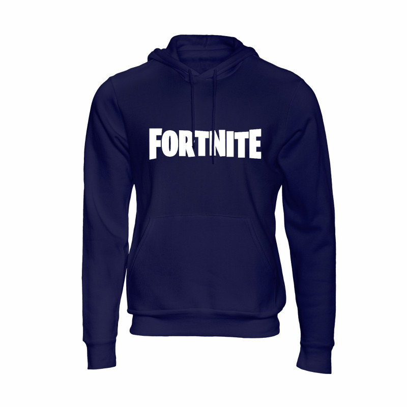 Al Amal Fortnite Casual Hoodie Asymmetric neck Fleece Fabric Friendly to skin,Unisex Kids Navy Blue