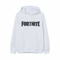 Al Amal Fortnite Casual Hoodie Asymmetric neck Fleece Fabric Friendly to skin,Unisex Kids White