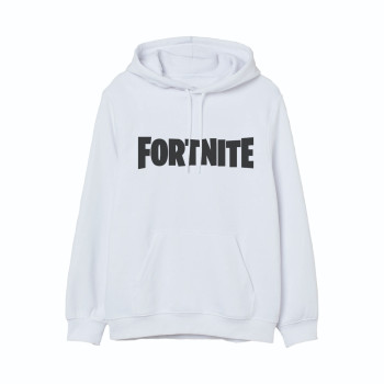 Al Amal Fortnite Casual Hoodie Asymmetric neck Fleece Fabric Friendly to skin,Unisex Adult White