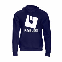 Al Amal Roblox Hoodie with Logo Asymmetric neck Fleece Fabric Friendly to skin,Unisex kids Navy Blue