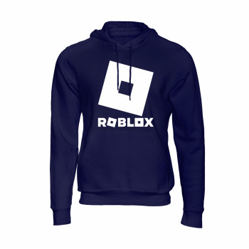 Al Amal Roblox Hoodie with Logo Asymmetric neck Fleece Fabric Friendly to skin,Unisex adult Navy Blue