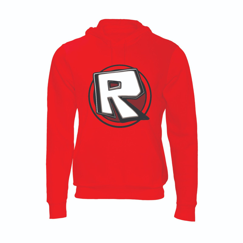 Al Amal Roblox Trendy Kids Hoodie with logo Asymmetric neck Fleece Fabric Friendly to skin,Unisex kids Red