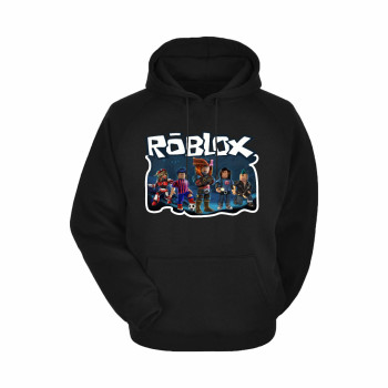 Al Amal Roblox kids Hoodie with logo Asymmetric neck Fleece Fabric Friendly to skin,Unisex kids Black