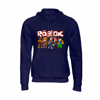 Al Amal Roblox kids Hoodie with logo Asymmetric neck Fleece Fabric Friendly to skin,Unisex kids Navy Blue