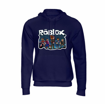 Al Amal Roblox kids Hoodie with logo Asymmetric neck Fleece Fabric Friendly to skin,Unisex kids Navy Blue