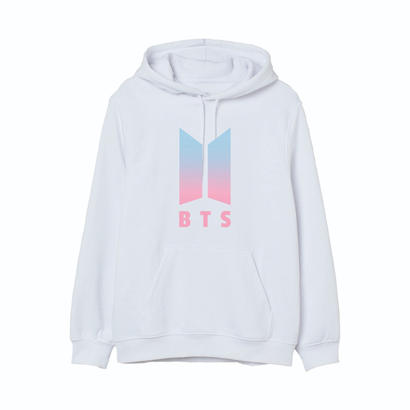 Al Amal Kpop BTS Hoodie Round Neck Fleece Fabric Friendly to skin/Unisex Kids, White