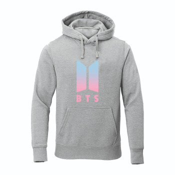 Al Amal Kpop BTS Hoodie Round Neck Fleece Fabric Friendly to skin/Unisex Adult Grey
