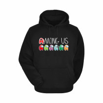 Al Amal Among us long sleeve Hodded Pullovers Asymmetric neck Fleece Fabric Friendly to skin/Unisex kids Black