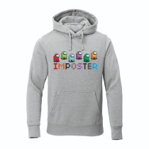 Al Amal Among us long sleeve Hodded Pullovers Asymmetric neck Fleece Fabric Friendly to skin/Unisex kids Gray