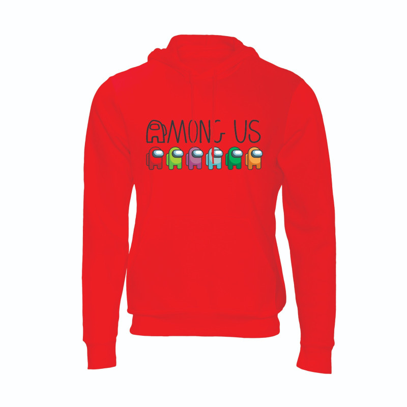 Al Amal Among us long sleeve Hodded Pullovers Asymmetric neck Fleece Fabric Friendly to skin/Unisex adult Red