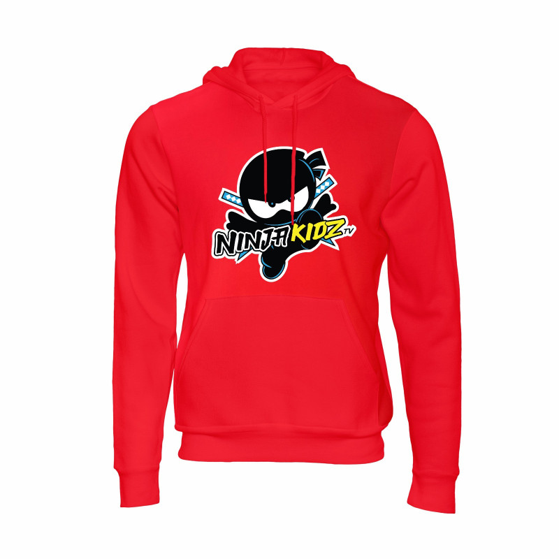Al Amal Ninja long sleeve Hodded Pullovers Asymmetric neck Fleece Fabric Friendly to skin/Unisex kids Red