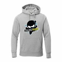 Al Amal Ninja long sleeve Hodded Pullovers Asymmetric neck Fleece Fabric Friendly to skin/Unisex adult Gray