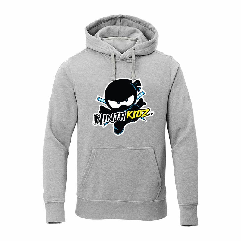 Al Amal Ninja long sleeve Hodded Pullovers Asymmetric neck Fleece Fabric Friendly to skin/Unisex adult Gray