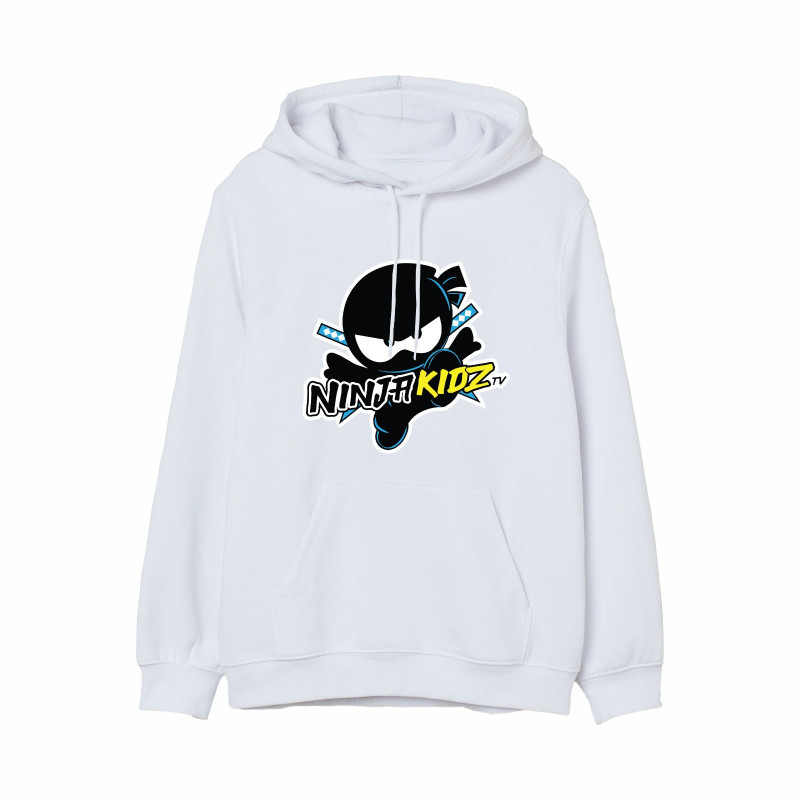 Al Amal Ninja long sleeve Hodded Pullovers Asymmetric neck Fleece Fabric Friendly to skin/Unisex adult White