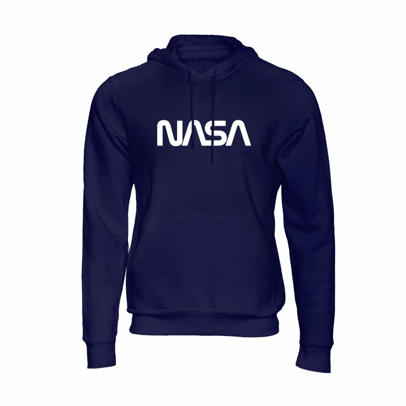 Al Amal NASA long sleeve Hodded Pulovers Asymmetric neck Fleece Fabric Friendly to skin,Unisex Kids Navy Blue
