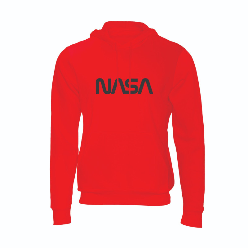 Al Amal NASA long sleeve Hodded Pulovers Asymmetric neck Fleece Fabric Friendly to skin,Unisex Kids Red