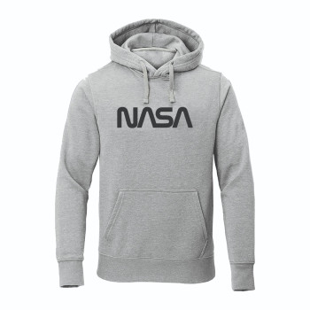 Al Amal NASA long sleeve Hodded Pulovers Asymmetric neck Fleece Fabric Friendly to skin,Unisex Adult Gray