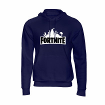Al Amal Fortnite Trendy Hoodie 1 Asymmetric neck Fleece Fabric Friendly to skin,Unisex Kids Navy Blue