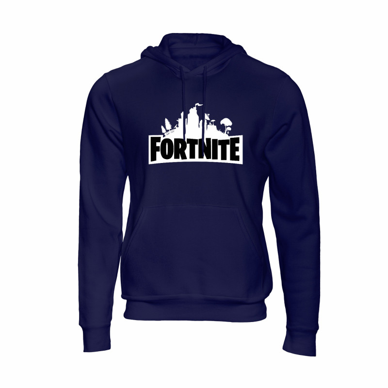 Al Amal Fortnite Trendy Hoodie 1 Asymmetric neck Fleece Fabric Friendly to skin,Unisex Kids Navy Blue