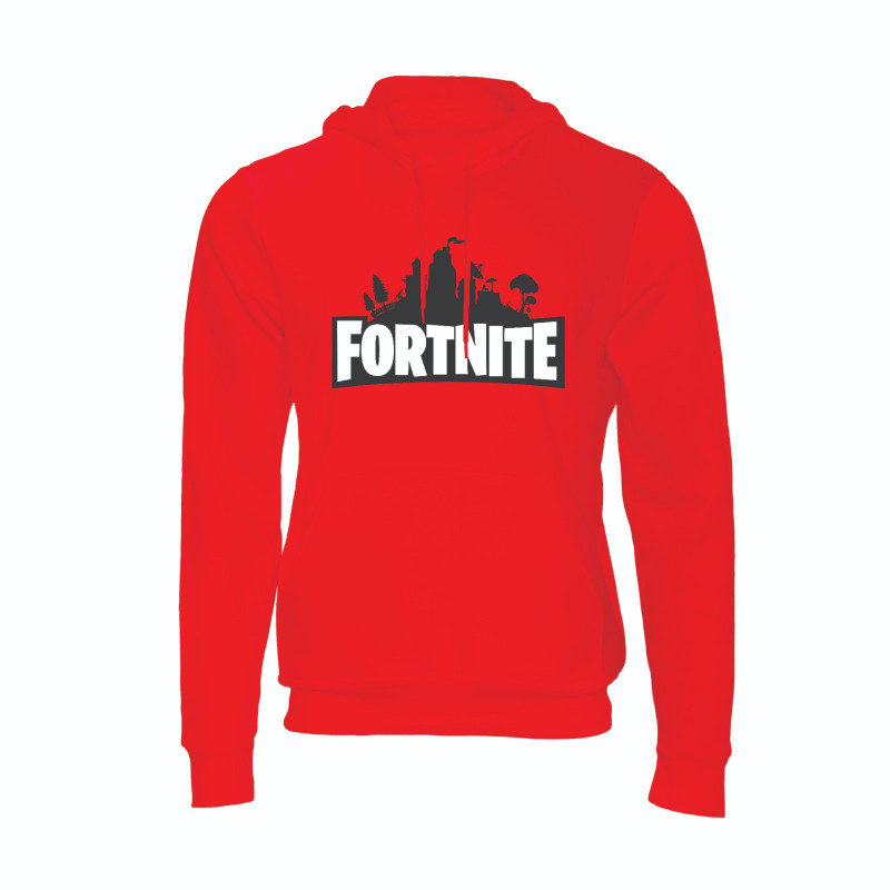 Al Amal Fortnite Trendy Hoodie 1 Asymmetric neck Fleece Fabric Friendly to skin,Unisex Kids Red
