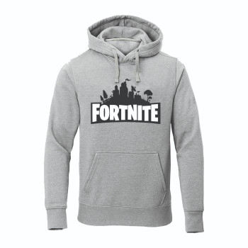 Al Amal Fortnite Trendy Hoodie 1 Asymmetric neck Fleece Fabric Friendly to skin,Unisex adult Gray