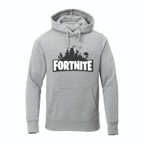 Al Amal Fortnite Trendy Hoodie 1 Asymmetric neck Fleece Fabric Friendly to skin,Unisex adult Gray